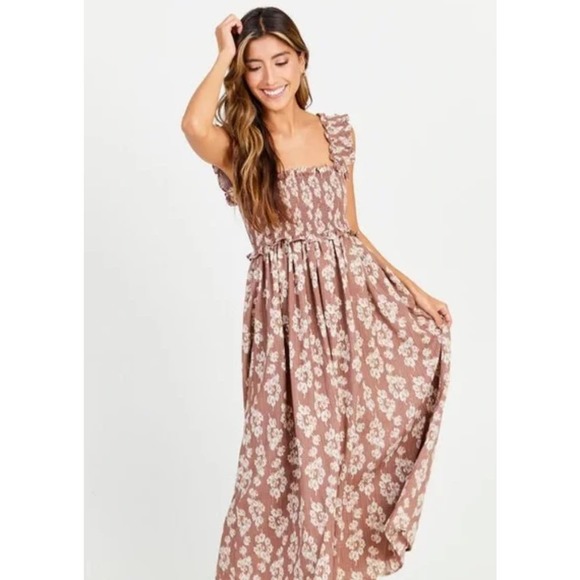Altar'd State Dresses & Skirts - Altar’d State Ania Dress Mocha Maxi